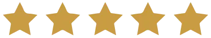 Five gold stars arranged in a row on a light gray background.